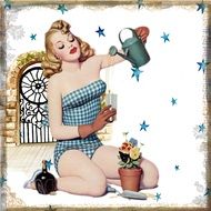beautiful woman in retro illustration