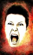 portrait of a shouting woman