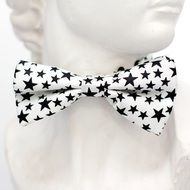 white bow tie with black stars