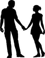 silhouette of a loving couple