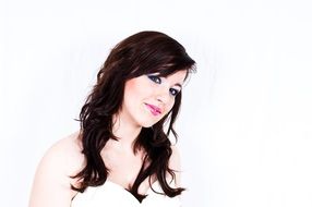 portrait of a woman on a white background