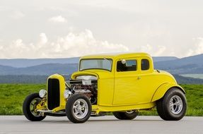 Classic vintage Yellow Car