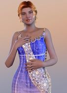 Friendly Beautiful Woman 3d drawing