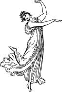 pencil drawing of a dancing girl in a dress