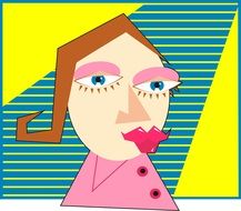 funny digital portrait of a woman