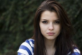 portrait of a young girl outdoors