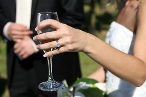 girl holding a champagne glass