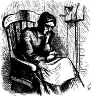 picture of old woman on a rocking chair