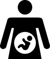 silhouette of a woman with a baby in her stomach