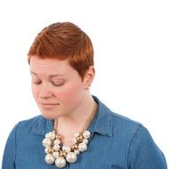 woman looking down