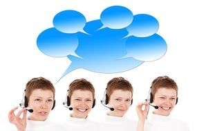 woman headset service help