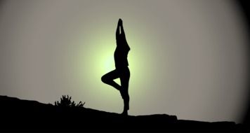 Female doing yoga