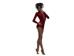 sexy digital woman in red swimsuit