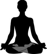 clipart of dark silhouette of a man in lotus position