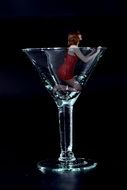 woman in a glass goblet