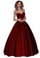 girl in red ball gown