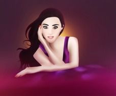 Portrait of the Asian woman clipart