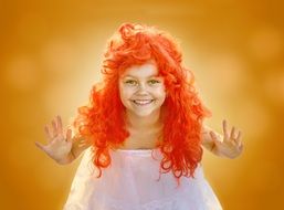 cheerful girl with red hair