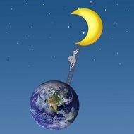 ballerina rises to the moon drawing
