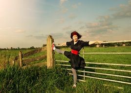 Woman Model on a meadow