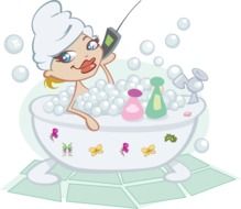 cartoon image of a girl in the bathroom