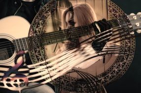 Woman on a guitar