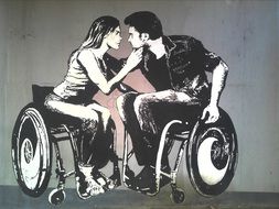 graffiti of romance between disability humans