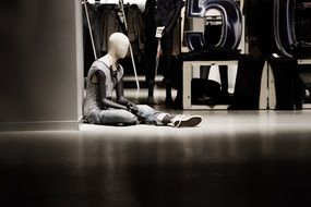 large mannequin in a department store