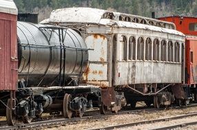 Antique train wagons