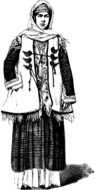 woman in national greek Clothes, drawing