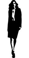 black and white graphic image of a business woman