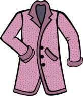 pink womenâs Coat, drawing