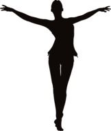 black silhouette of a ballerina