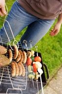 barbecue for a party in a garden