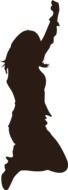 silhouette of a jumping girl