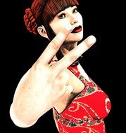 Woman with the make-up clipart