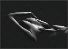 black and white photo of a naked girl