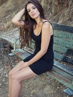 attractive young model with long brown hair