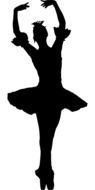 black silhouette of an elegant dancing ballerina