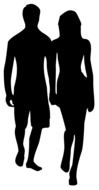 Silhouettes of couple