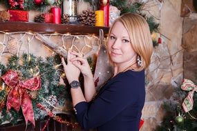 Christmas decor and girl