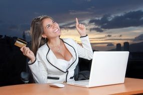 sexy business woman in white suit