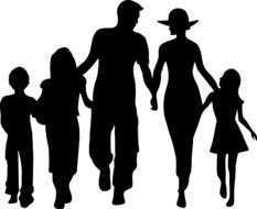 happy Family silhouettes drawing