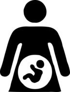 pregnancy sign on a white background