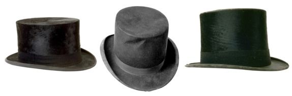 photo of three black top hats