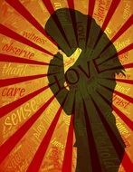 silhouette of a praying woman