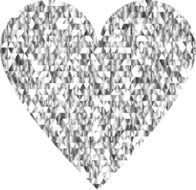 gray heart like a diamond