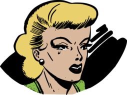 drawing of a female head with a retro hairstyle