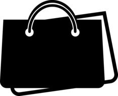 black female bag drawing on white background