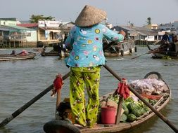 asian woman in the boat